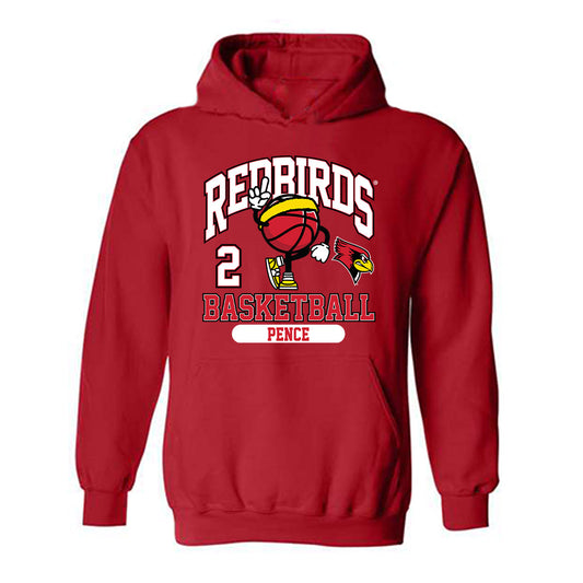 Illinois State - NCAA Men's Basketball : Ty Pence - Red Classic Fashion Shersey Hooded Sweatshirt