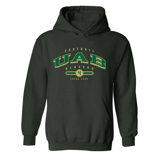 UAB - NCAA Football : Jacob Zeno - Green Classic Fashion Hooded Sweatshirt