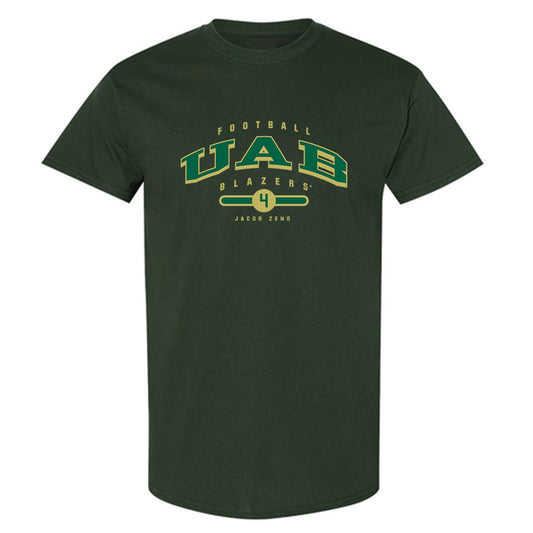 UAB - NCAA Football : Jacob Zeno - Green Classic Fashion Short Sleeve T-Shirt