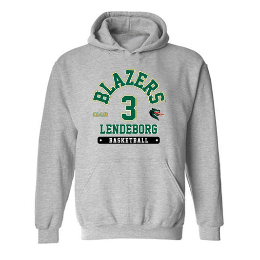 UAB - NCAA Men's Basketball : Yaxel Lendeborg - Grey Classic Fashion Hooded Sweatshirt
