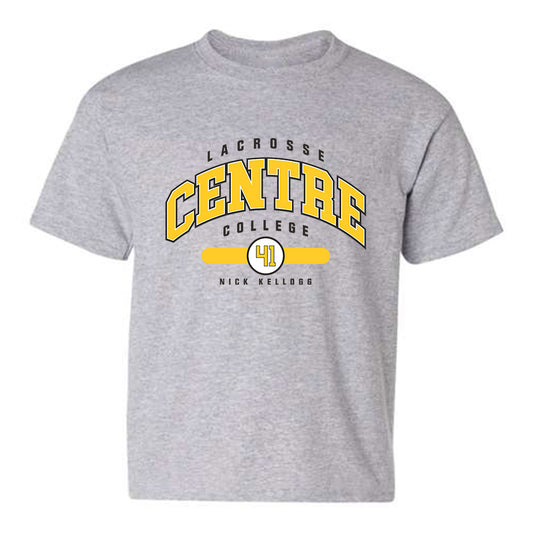 Centre College - NCAA Lacrosse : Nick Kellogg - Grey Classic Fashion Shersey Youth T-Shirt