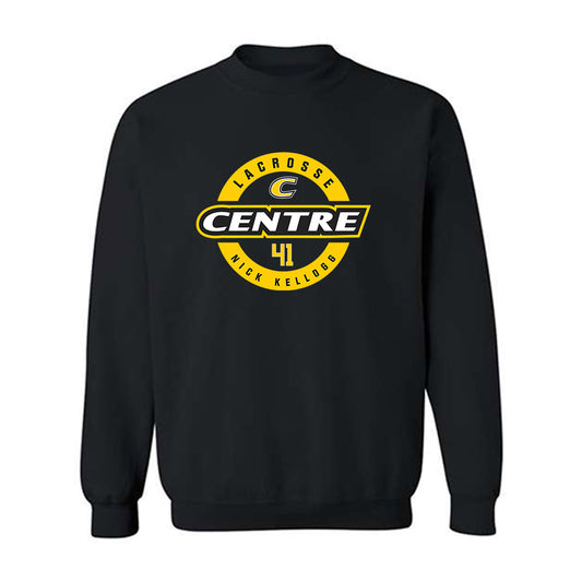 Centre College - NCAA Lacrosse : Nick Kellogg - Black Classic Fashion Shersey Sweatshirt