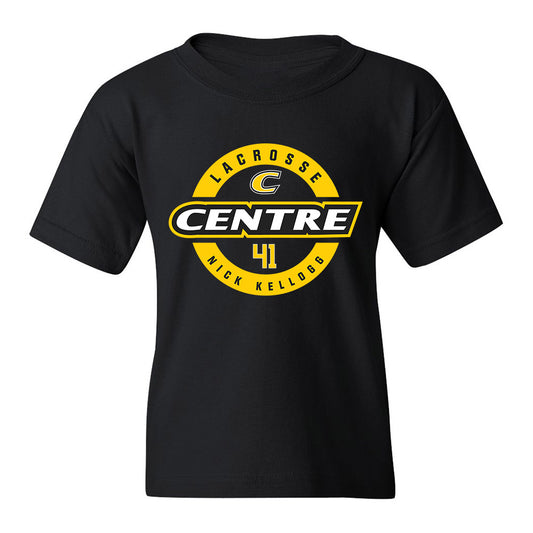 Centre College - NCAA Lacrosse : Nick Kellogg - Black Classic Fashion Shersey Youth T-Shirt