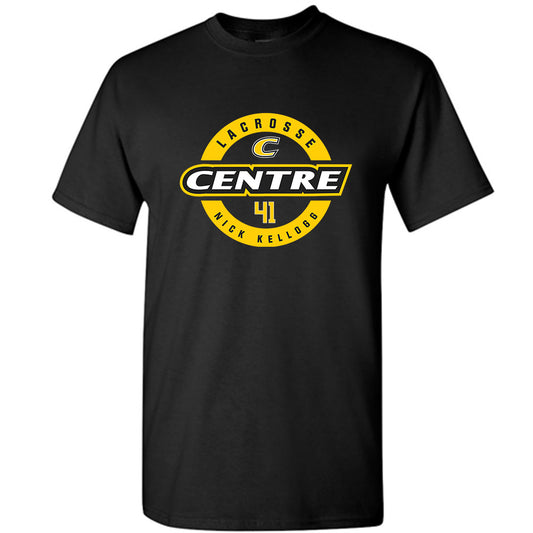 Centre College - NCAA Lacrosse : Nick Kellogg - Black Classic Fashion Shersey Short Sleeve T-Shirt