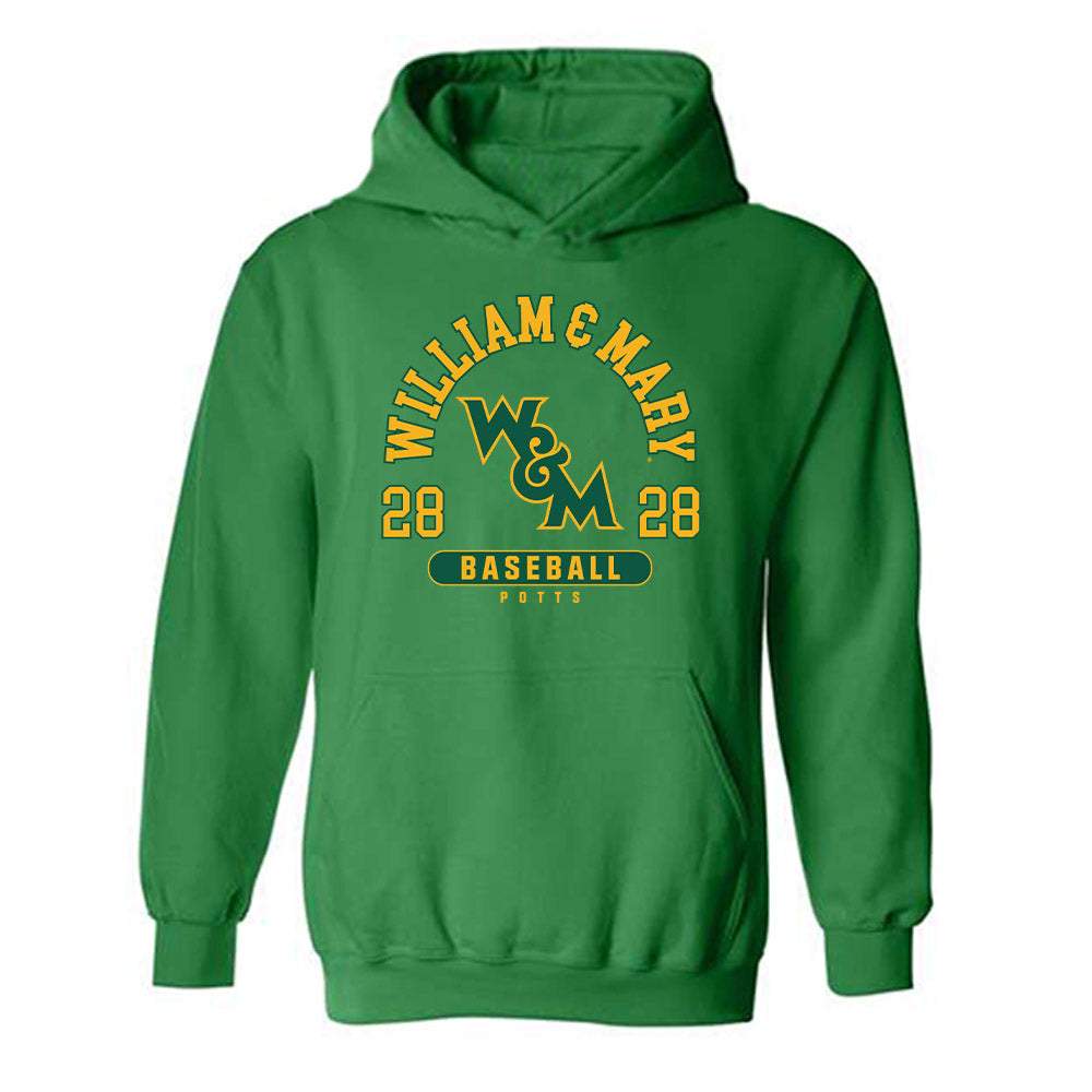 William & Mary - NCAA Baseball : Zachary Potts - Green Classic Fashion Hooded Sweatshirt