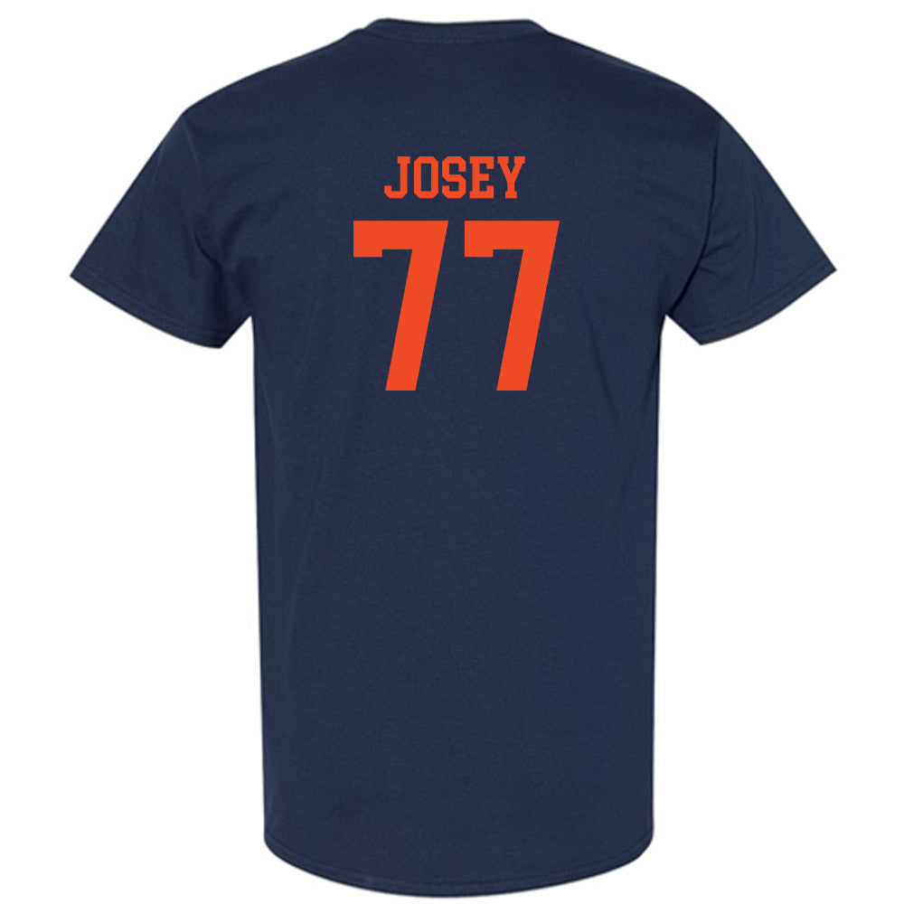 Virginia - NCAA Football : Noah Josey - Navy Classic Shersey Short Sleeve T-Shirt