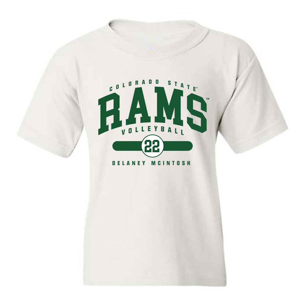 Colorado State - NCAA Women's Volleyball : Delaney McIntosh - White Classic Fashion Shersey Youth T-Shirt