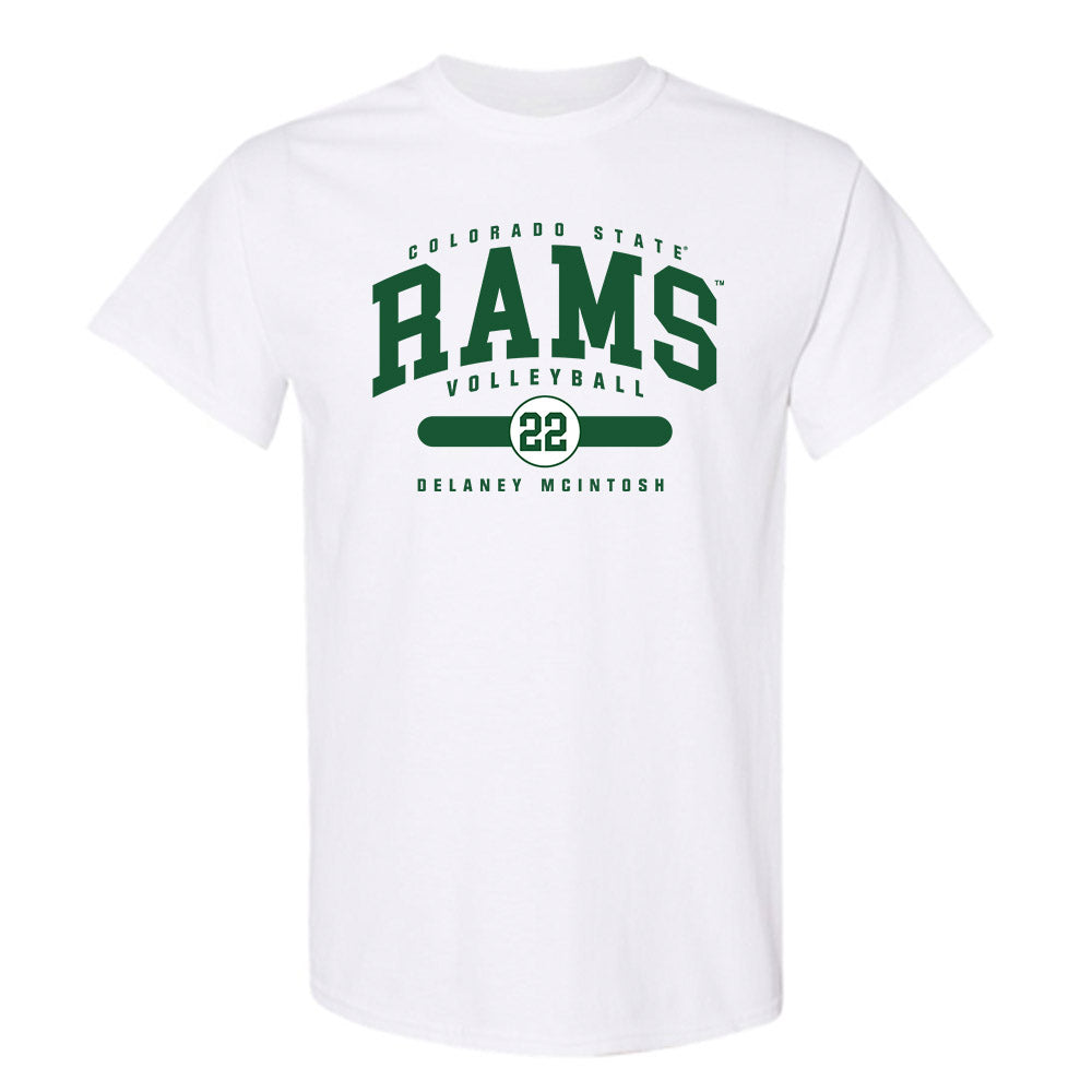 Colorado State - NCAA Women's Volleyball : Delaney McIntosh - White Classic Fashion Shersey Short Sleeve T-Shirt