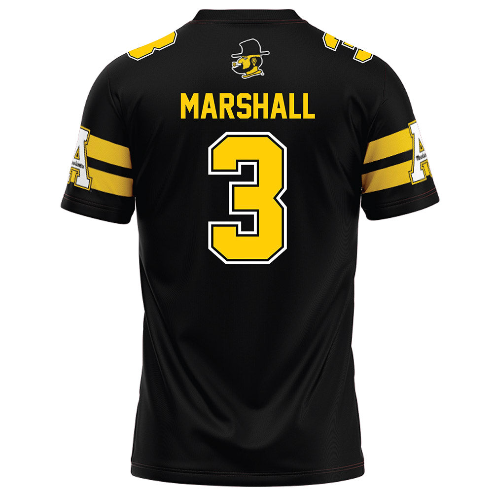 App State - NCAA Football : Ahmani Marshall - Black Jersey