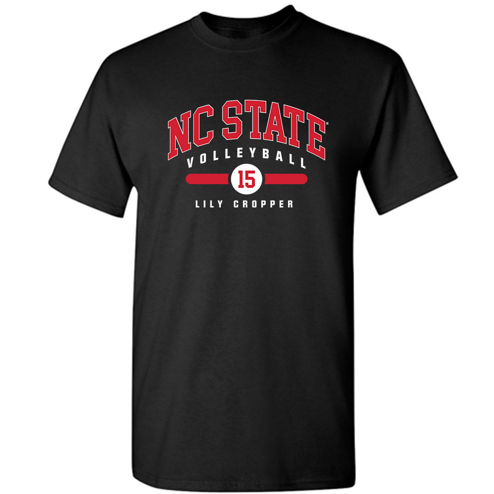 NC State - NCAA Women's Volleyball : Lily Cropper - Black Classic Fashion Shersey Short Sleeve T-Shirt