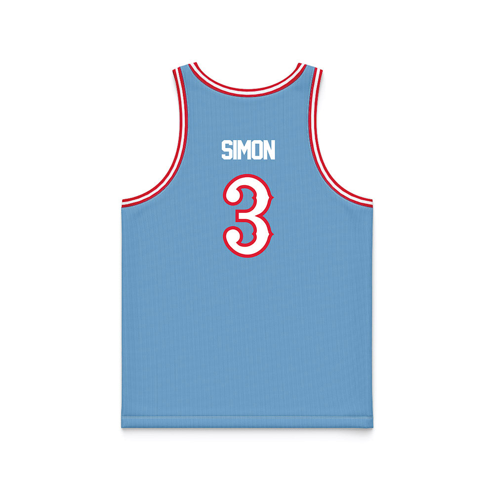 Dayton - NCAA Men's Basketball : Jaiun Simon - Chapel Blue Basketball Jersey