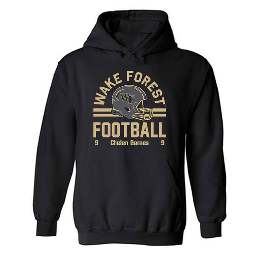 Wake Forest - NCAA Football : Chelen Garnes - Black Classic Fashion Shersey Hooded Sweatshirt