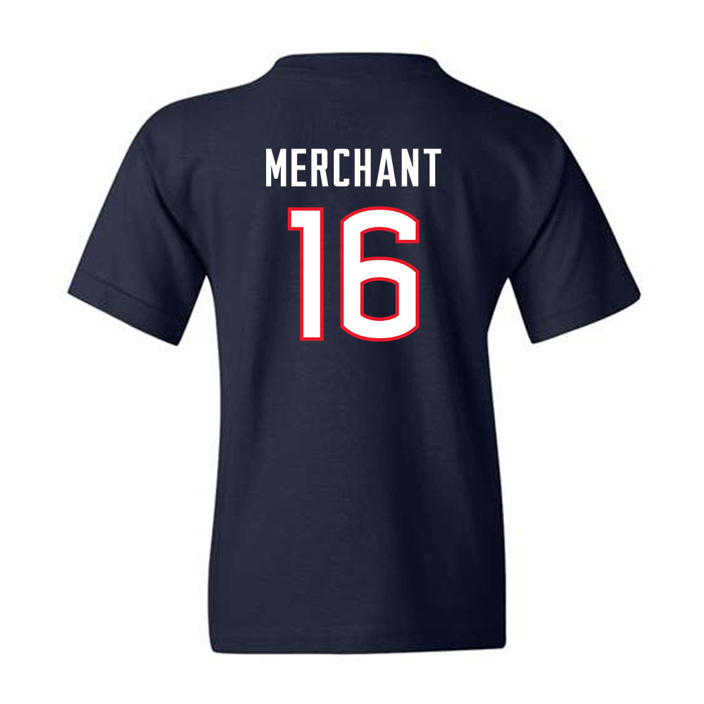 UConn - NCAA Women's Soccer : Abbey Merchant - Navy Replica Shersey Youth T-Shirt