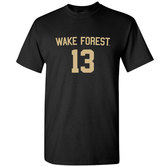 Wake Forest - NCAA Women's Soccer : Emily Morris - Black Replica Short Sleeve T-Shirt