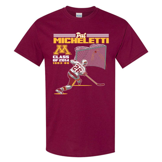 Minnesota - NCAA Men's Ice Hockey : Pat Micheletti - T-Shirt Individual Caricature