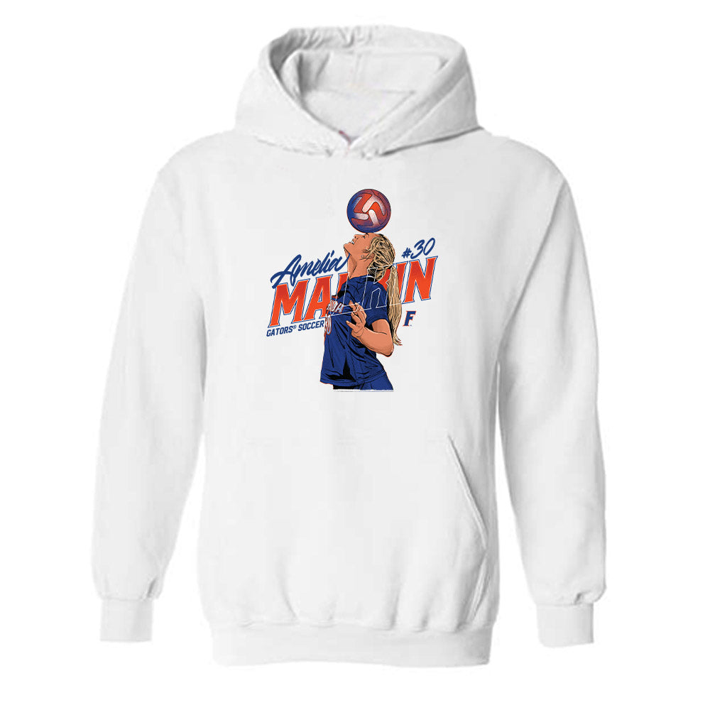 Florida - NCAA Women's Soccer : Amelia Malkin - Hooded Sweatshirt Individual Caricature