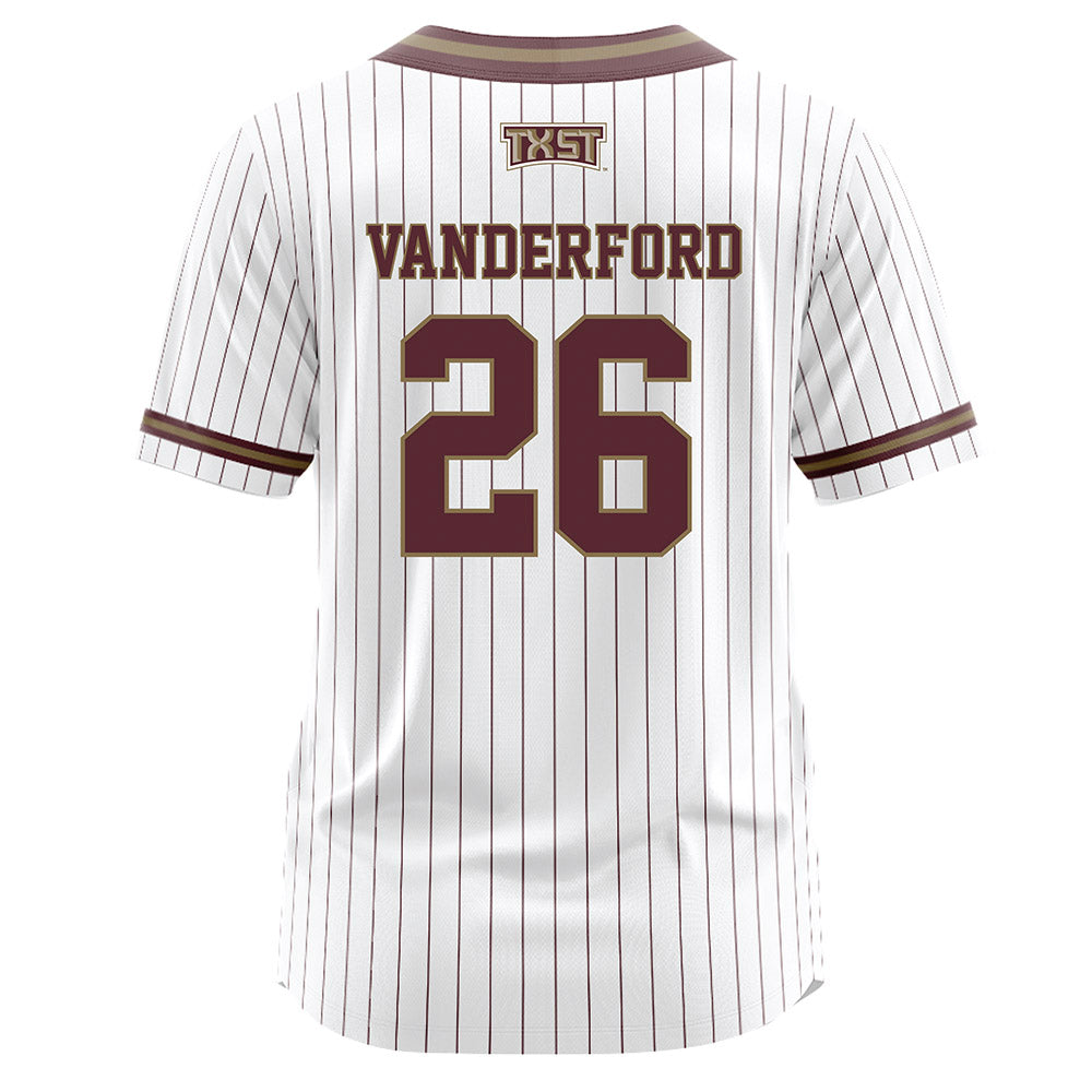 Texas State - NCAA Softball : Sara Vanderford - Baseball Jersey
