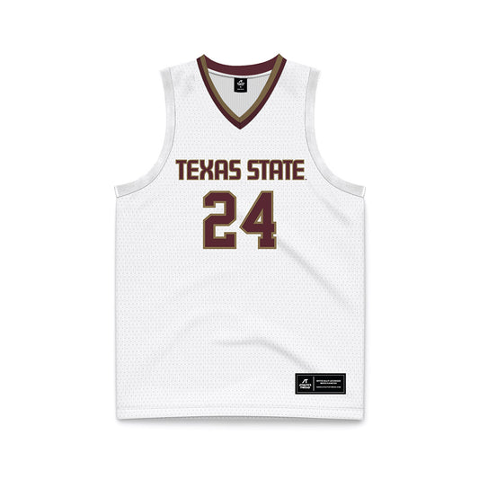 Texas State - NCAA Men's Basketball : Brandon Love - White Jersey Basketball Jersey