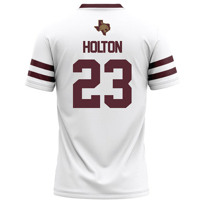 Texas State - NCAA Football : Shawn Holton - White Football Jersey