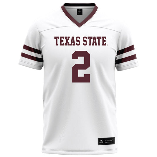 Texas State - NCAA Football : Kole Wilson - White Football Jersey
