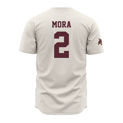 Texas State - NCAA Baseball : Chase Mora - Cream Baseball Jersey