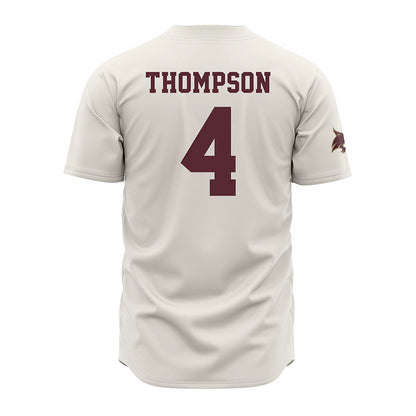 Texas State - NCAA Baseball : Cam Thompson - Cream Baseball Jersey