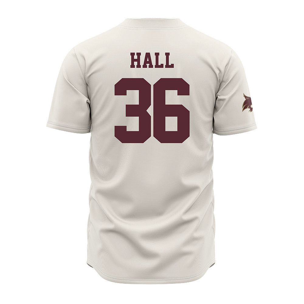 Texas State - NCAA Baseball : Sam Hall - Cream Baseball Jersey