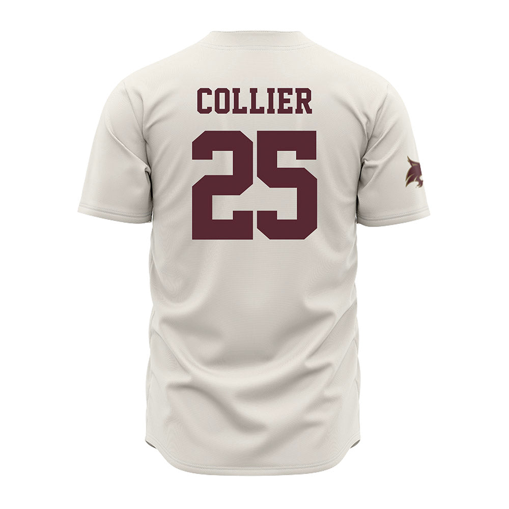 Texas State - NCAA Baseball : Ian Collier - Cream Baseball Jersey