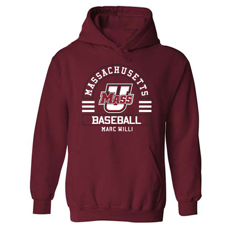 UMass - NCAA Baseball : Marc Willi - Hooded Sweatshirt Classic Fashion Shersey