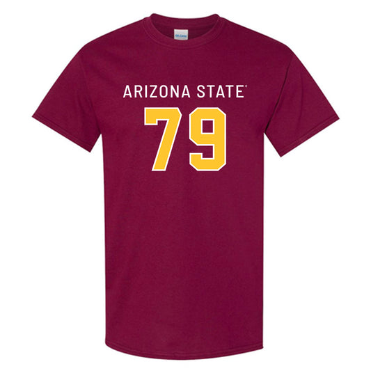 Arizona State - NCAA Football : Leif Fautanu - Maroon Replica Shersey Short Sleeve T-Shirt