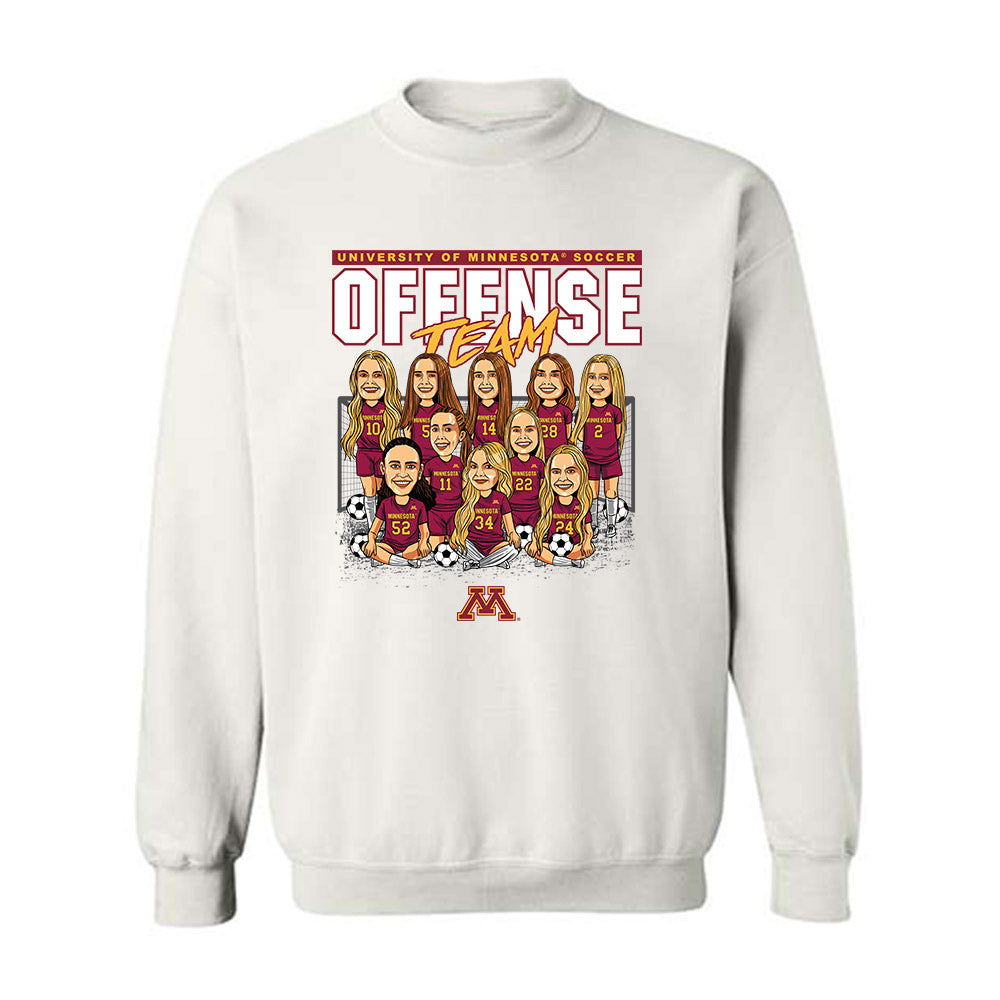 Minnesota - NCAA Women's Soccer : Offense Team Caricature - Sweatshirt