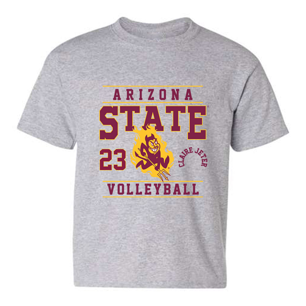 StakesMFG Arizona State - NCAA Womens Volleyball : Claire Jeter - Youth T-Shirt Classic Shersey Maroon / Youth Extra Large