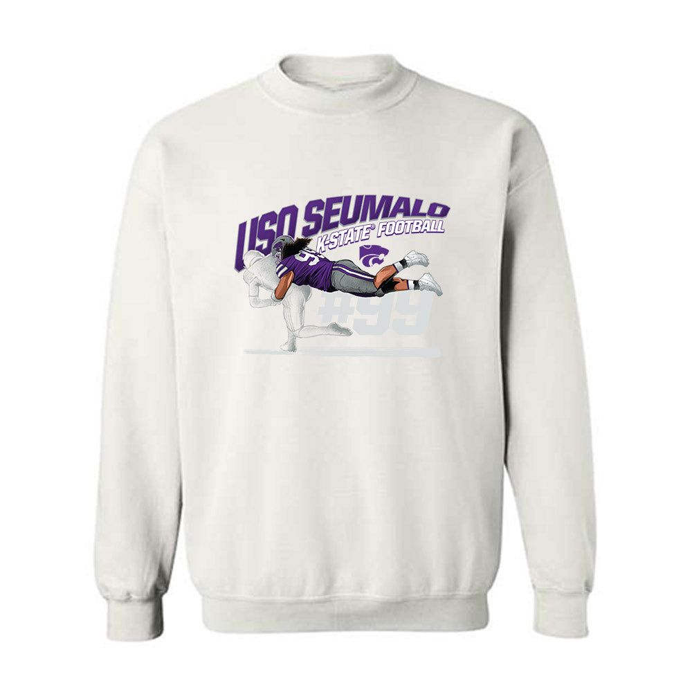 Kansas State - NCAA Football : Uso Seumalo - Caricature Sweatshirt