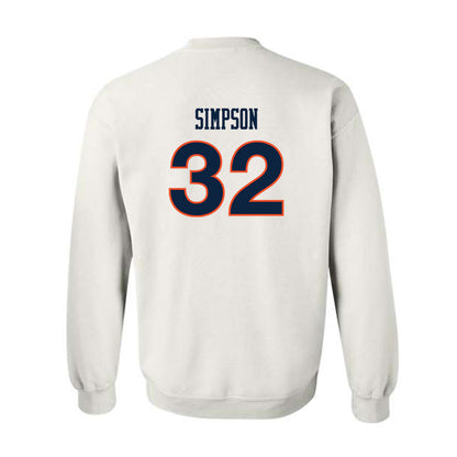Auburn - NCAA Women's Soccer : Maddie Simpson - White Replica Shersey Sweatshirt