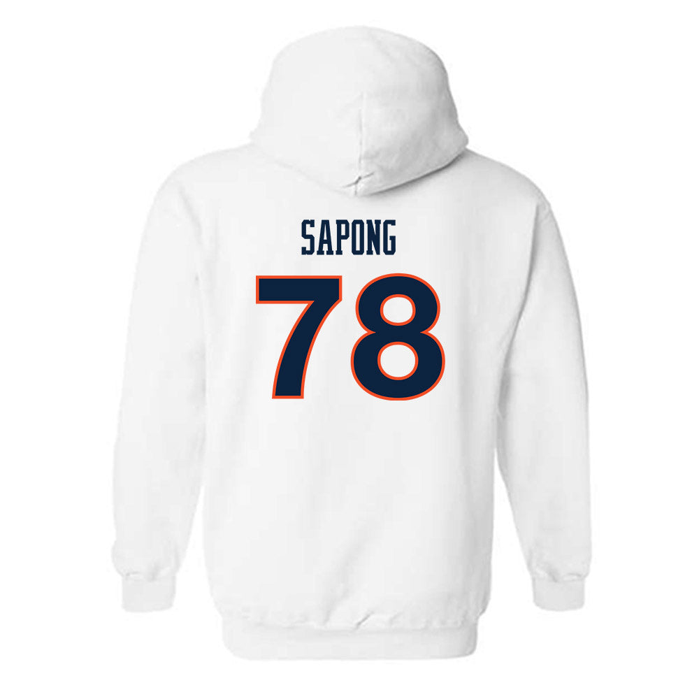 Auburn - NCAA Women's Soccer : Jenna Sapong - White Replica Shersey Hooded Sweatshirt