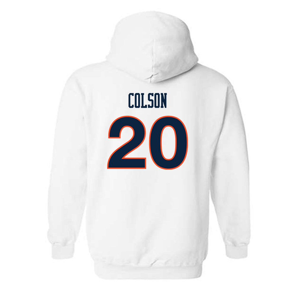 Auburn - NCAA Women's Soccer : Hayden Colson - White Replica Shersey Hooded Sweatshirt