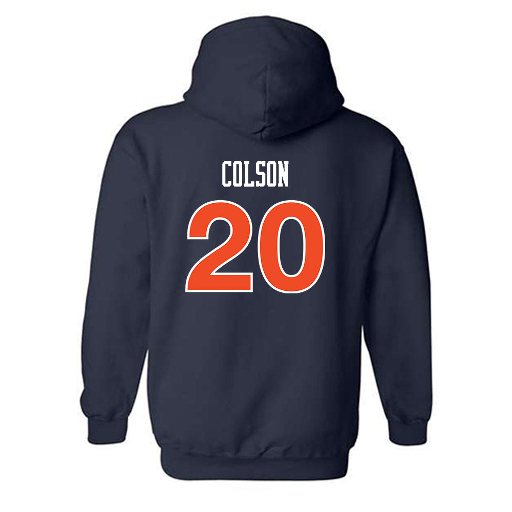 Auburn - NCAA Women's Soccer : Hayden Colson - Navy Replica Shersey Hooded Sweatshirt