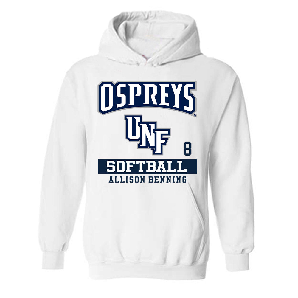 UNF - NCAA Softball : Allison Benning - Hooded Sweatshirt Classic Fashion Shersey