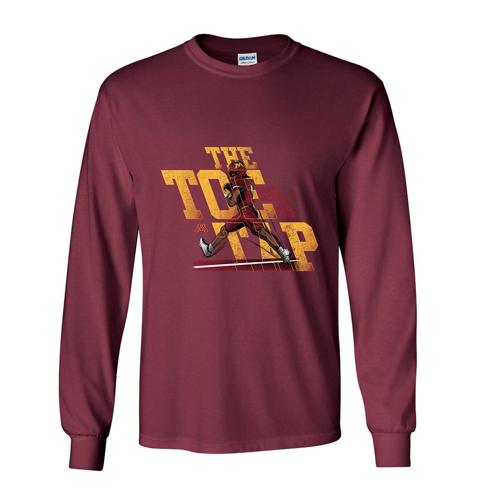 StakesMFG Minnesota - NCAA Football : Daniel Jackson - Caricature Long Sleeves T-Shirt Maroon / Extra Large