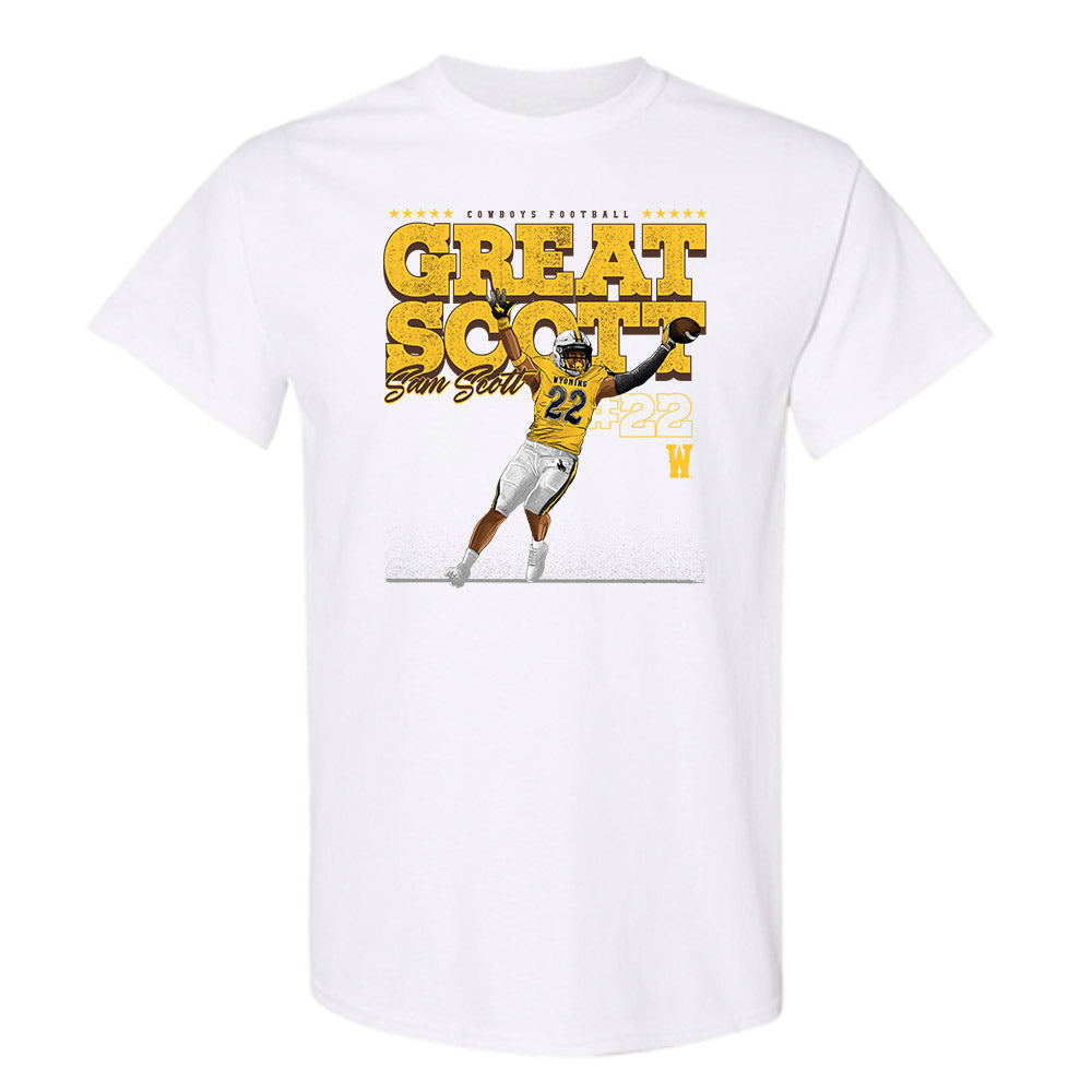 Wyoming - NCAA Football : Sam Scott - Caricature Short Sleeve T-Shirt