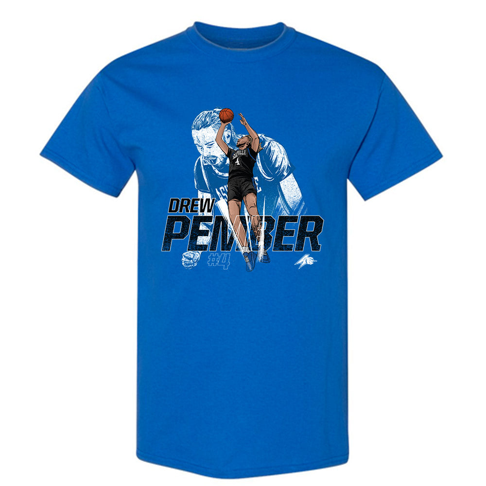 UNC Asheville - NCAA Men's Basketball : Drew Pember - T-Shirt Individual Caricature