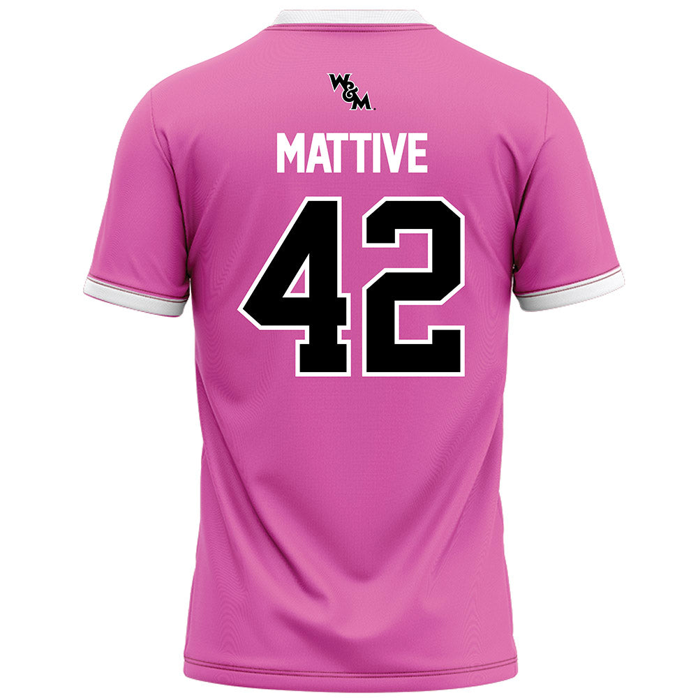 William & Mary - NCAA Football : Cade Mattive - Pink Fashion Jersey