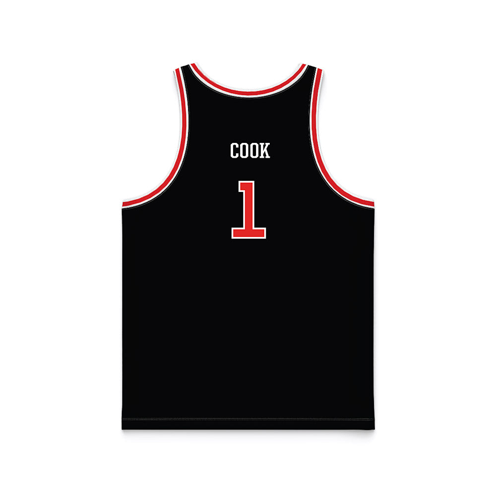 Campbell - NCAA Men's Basketball : Tasos Cook - Black Jersey