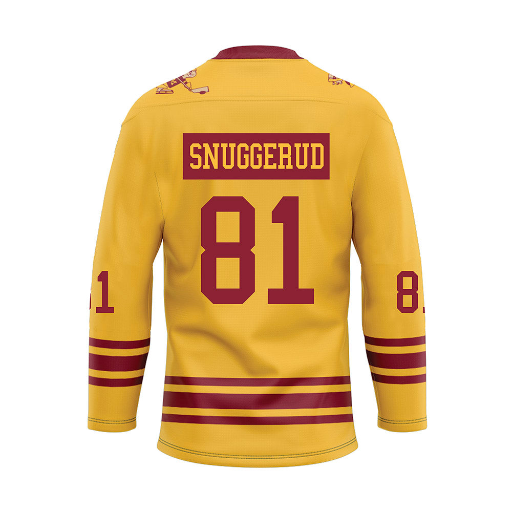 Minnesota - NCAA Men's Ice Hockey : Jimmy Snuggerud - Gold Retro Ice Hockey Jersey