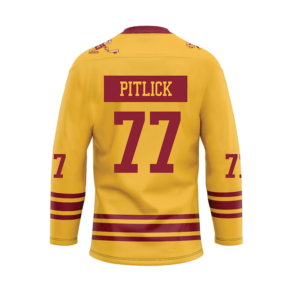 Minnesota - NCAA Men's Ice Hockey : Rhett Pitlick - Gold Retro Ice Hockey Jersey