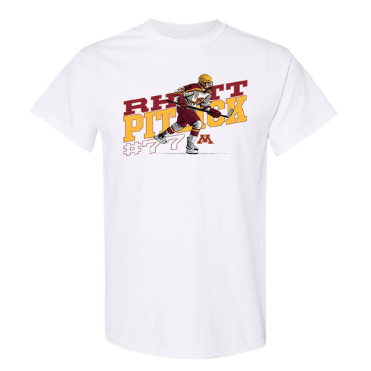 Minnesota - NCAA Men's Ice Hockey : Rhett Pitlick - T-Shirt Individual Caricature