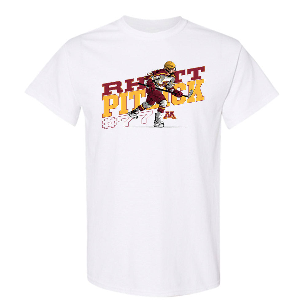 Minnesota - NCAA Men's Ice Hockey : Rhett Pitlick - T-Shirt Individual Caricature