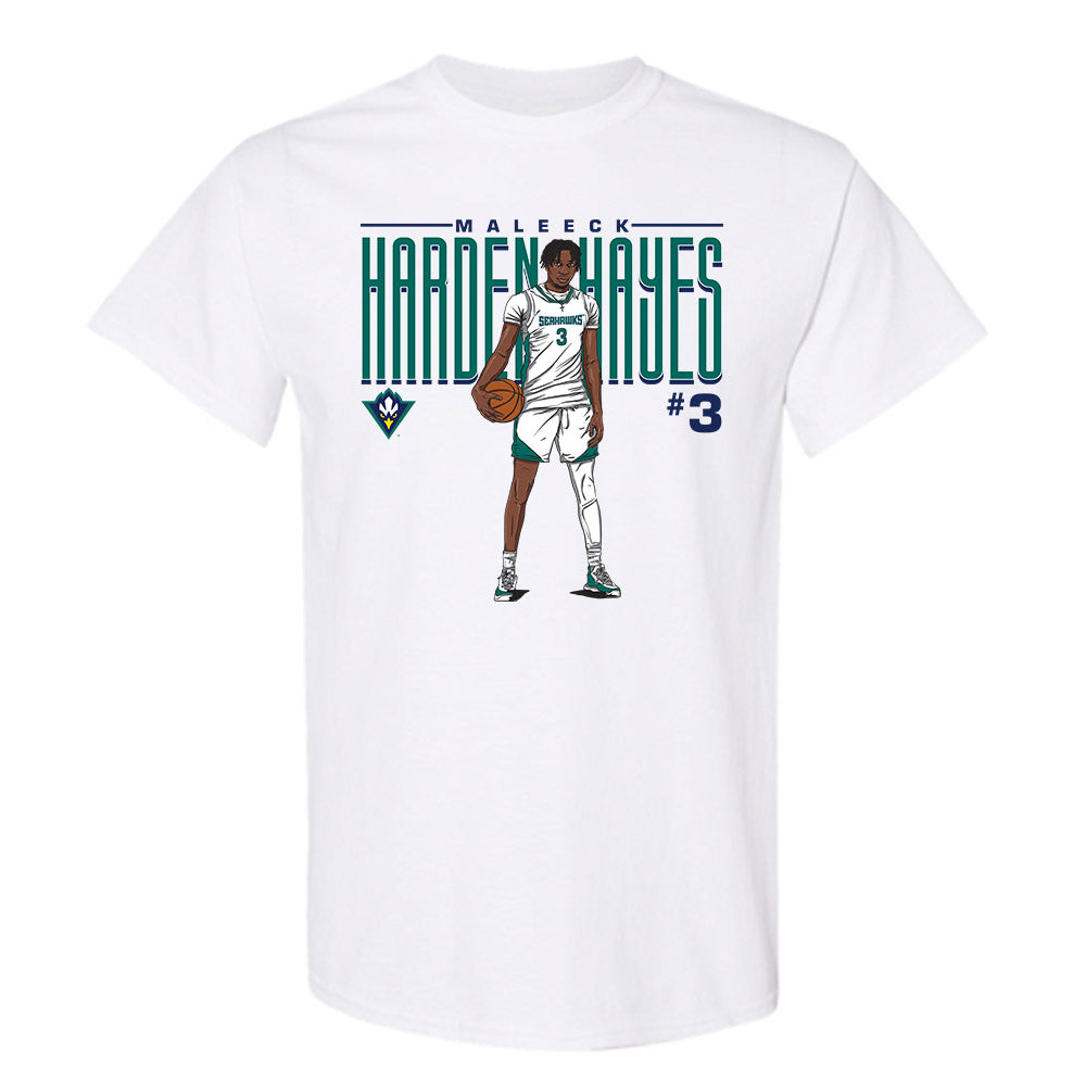 UNC Wilmington - NCAA Men's Basketball : Maleeck Harden-Hayes - T-Shirt Individual Caricature