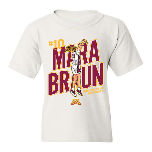 Minnesota - NCAA Women's Basketball : Mara Braun - Youth T-Shirt Individual Caricature