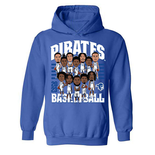 Seton Hall - NCAA Men's Basketball : Hooded Sweatshirt Team Caricature